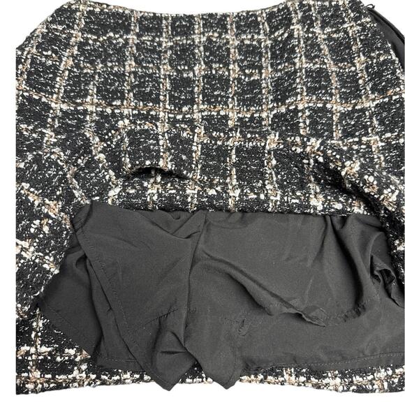 Abercrombie and Fitch Black White Tweed Skort Size Small Mini Short Academia - Picture 6 of 6